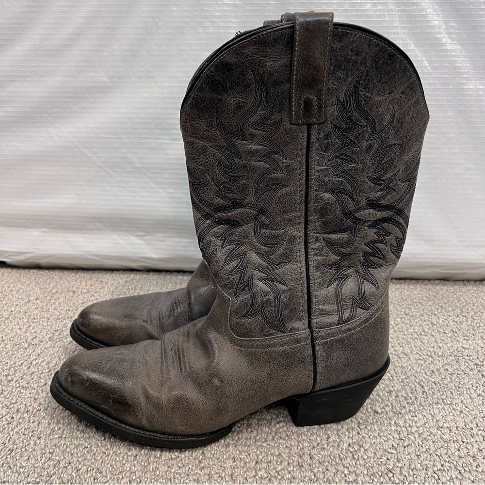 Laredo Men's Harding Leather Western Cowboy Boots Grey Size 9.5 D 68457 Outdoor